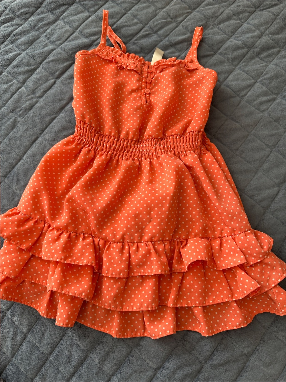 Cherokee Orange Polka Dot Ruffle Sundress